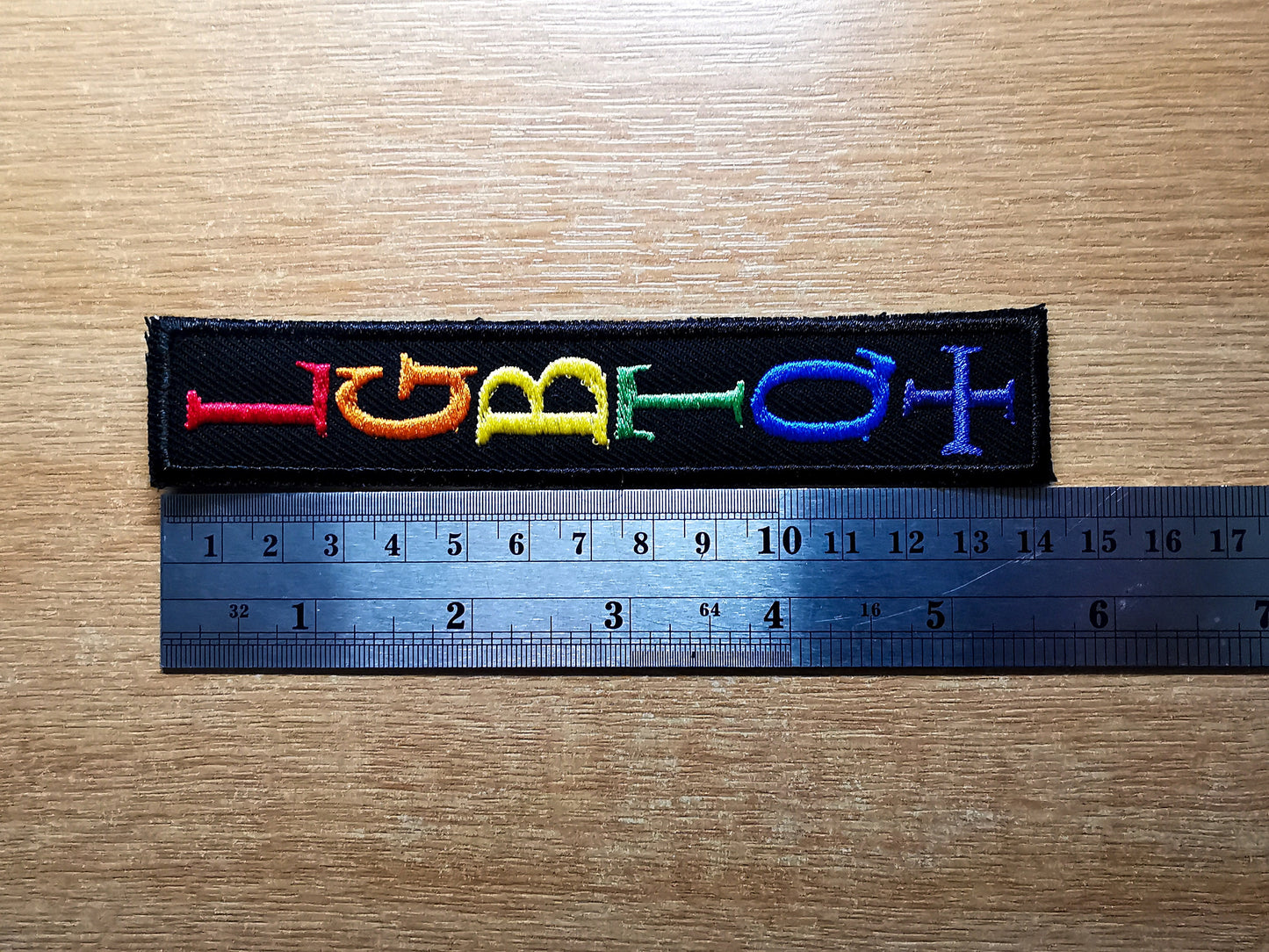 LGBTQ+ Vertical and Smaller Rainbow Iron On Patch Pride Embroidered