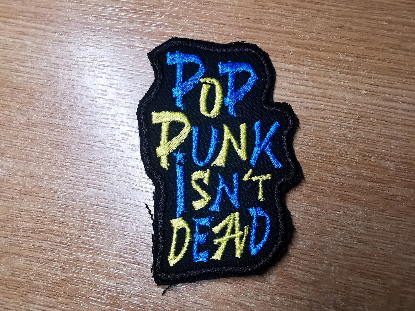 Pop Punk Isn't Dead Embroidered Iron On Patch Pop Punk 2022 Revival MGK Yung Blue and Yellow