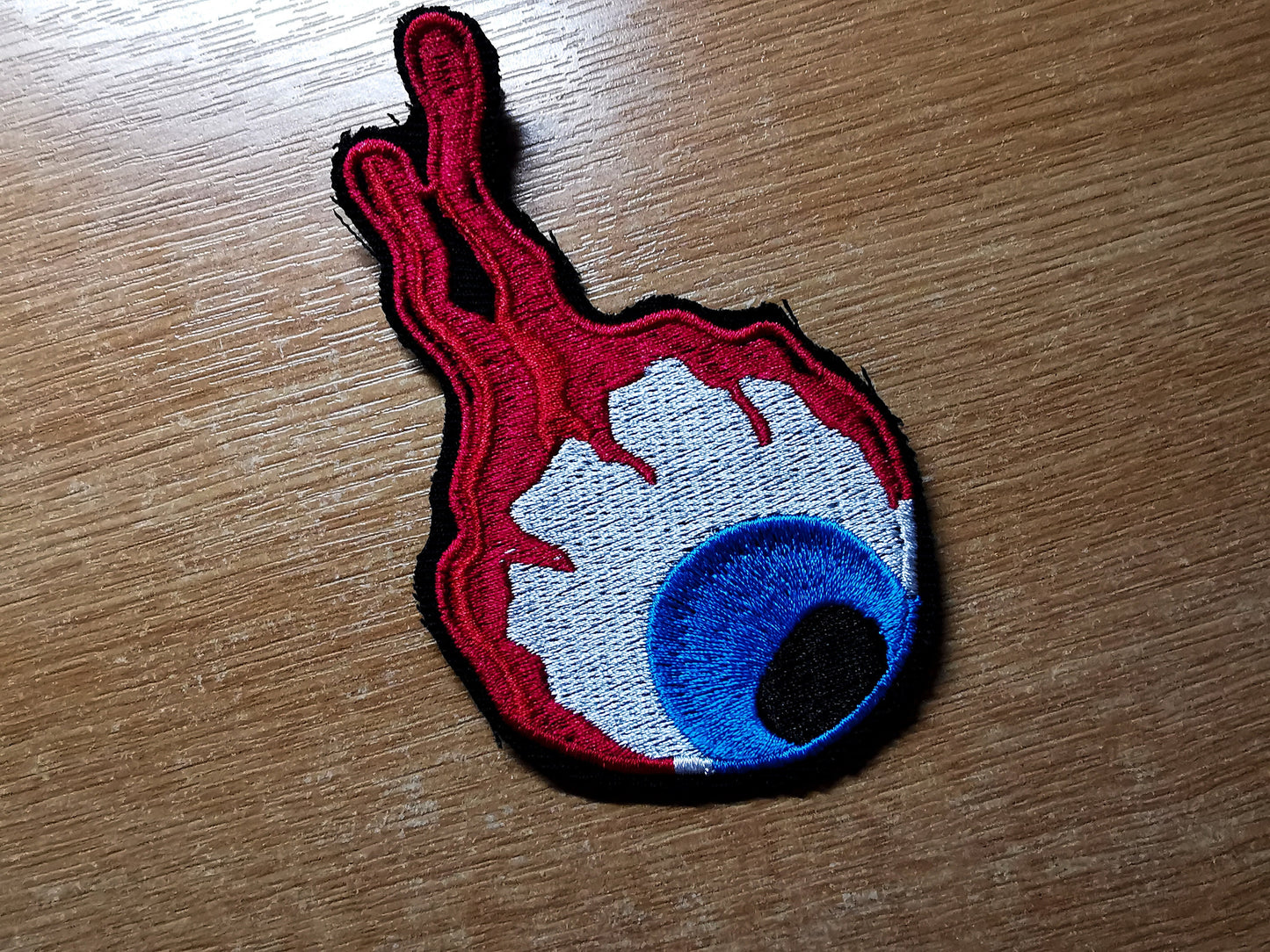 Creepy Eyeball Larger Iron on Patch Embroidered Art Skateboarding Style Graphics