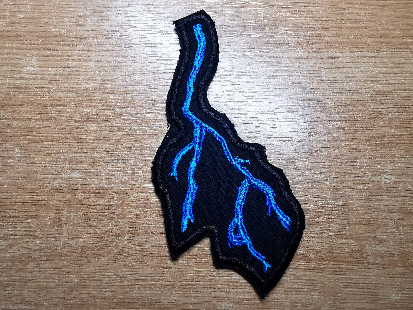 Forked Lightning Iron On Embroidered Patch Gothic Thrash Death Black Metal Battlejacket