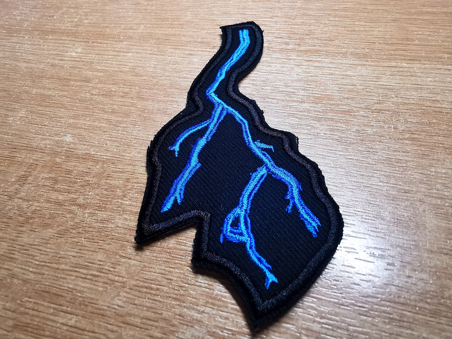 Forked Lightning Iron On Embroidered Patch Gothic Thrash Death Black Metal Battlejacket