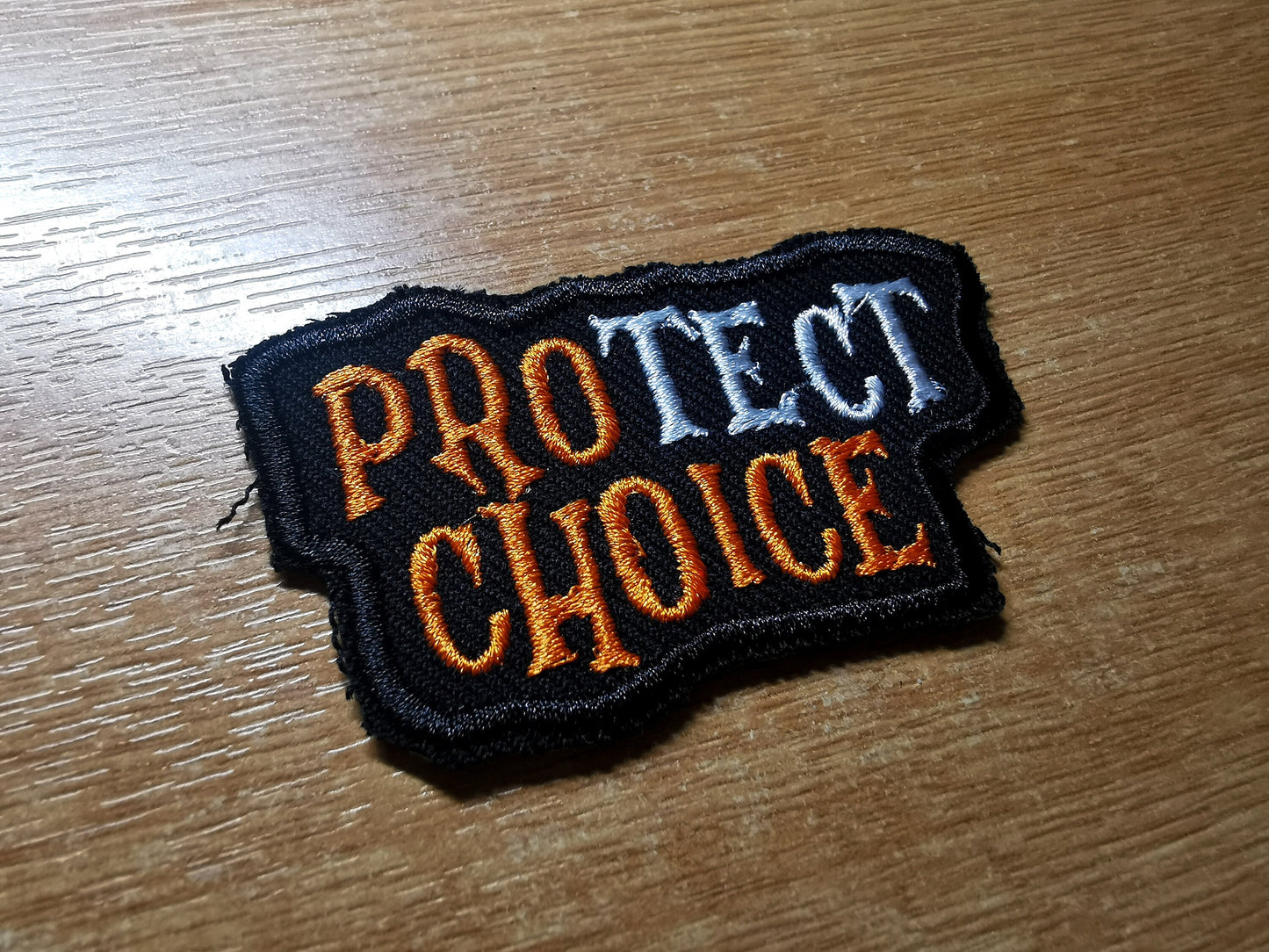 Protect Choice Pumpkin Orange Patch Pro Choice Feminist Embroidered Abortion Politics Punk Roe Wade