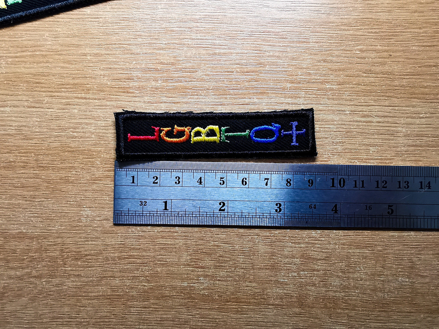 LGBTQ+ Vertical and Smaller Rainbow Iron On Patch Pride Embroidered