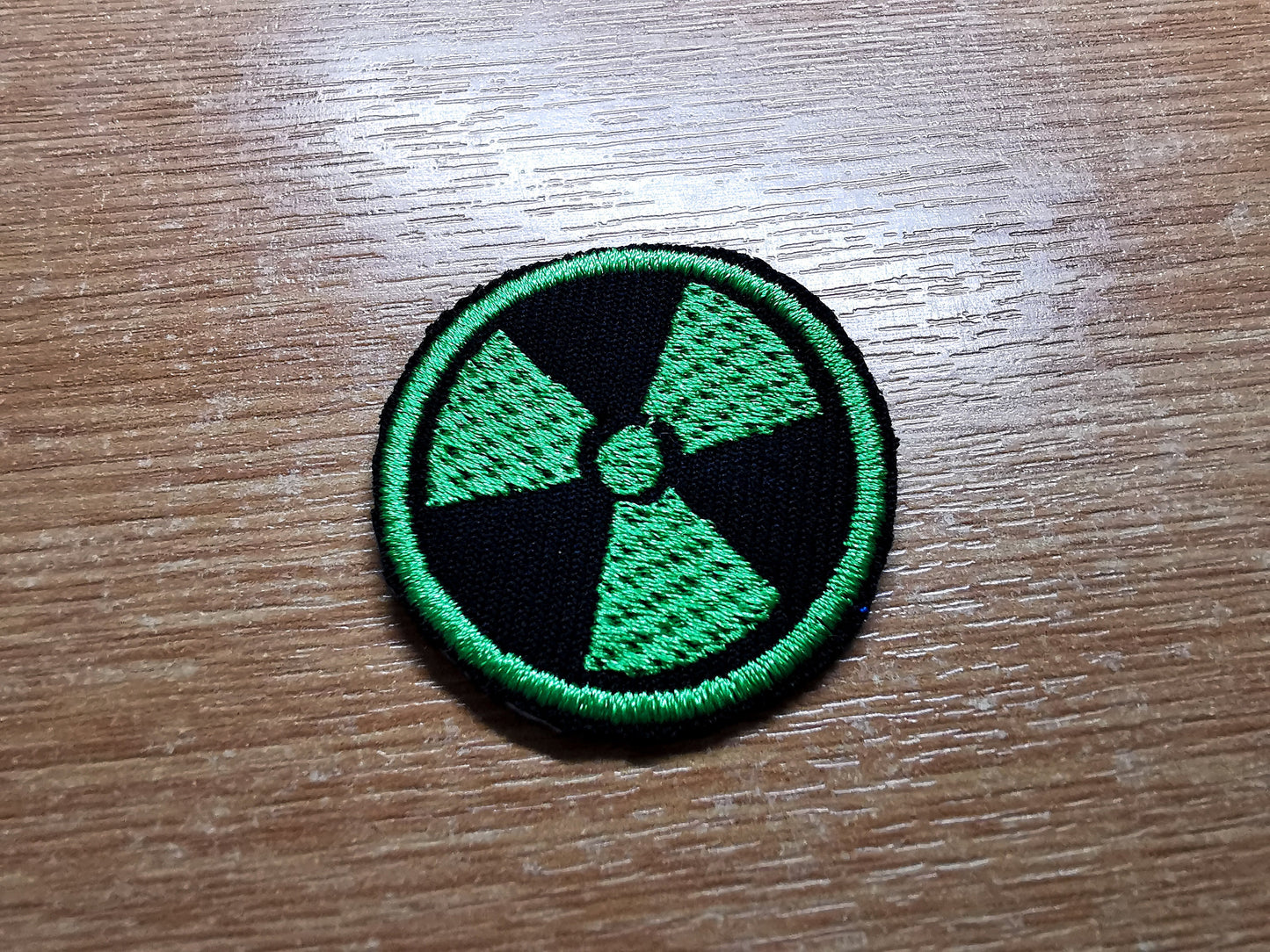 Small Nuclear Embroidered Patch Symbols Green or Yellow