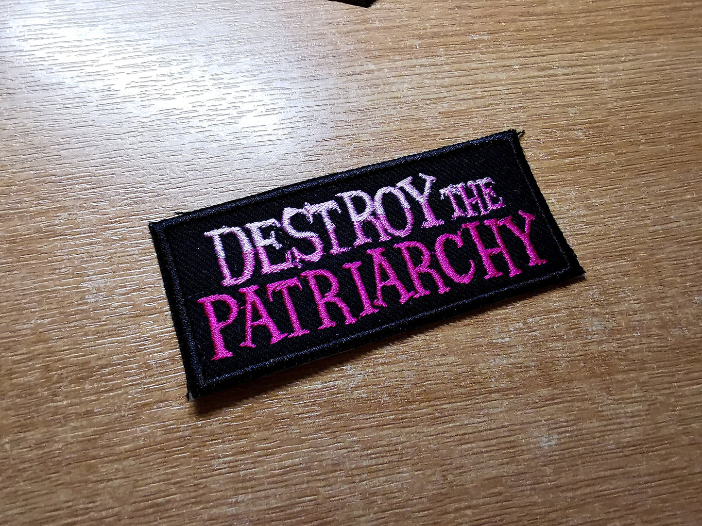 Destroy the Patriarchy Pink Iron On Embroidered Patch Feminist Feminism Women's Rights