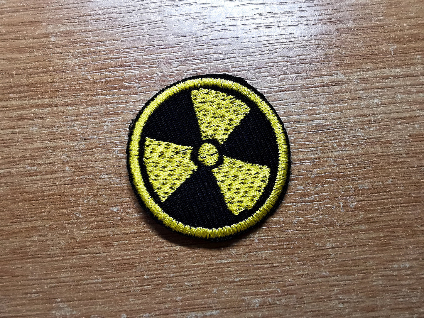 Small Nuclear Embroidered Patch Symbols Green or Yellow