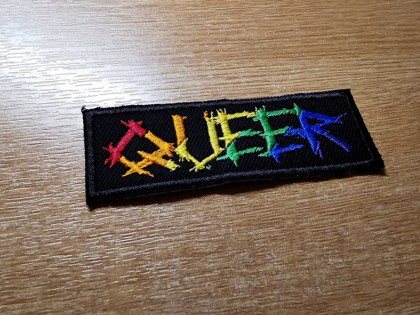 Queer Punk Metal Rainbow LGBTQ+ Iron On Patch Pride Embroidered Patches