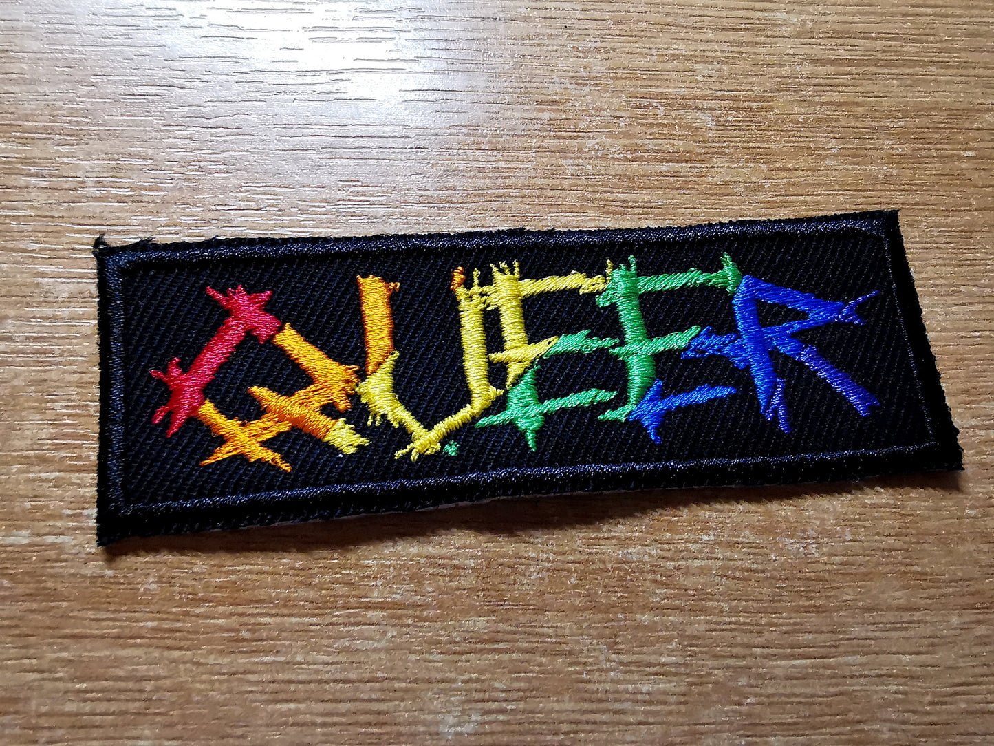 Queer Punk Metal Rainbow LGBTQ+ Iron On Patch Pride Embroidered Patches