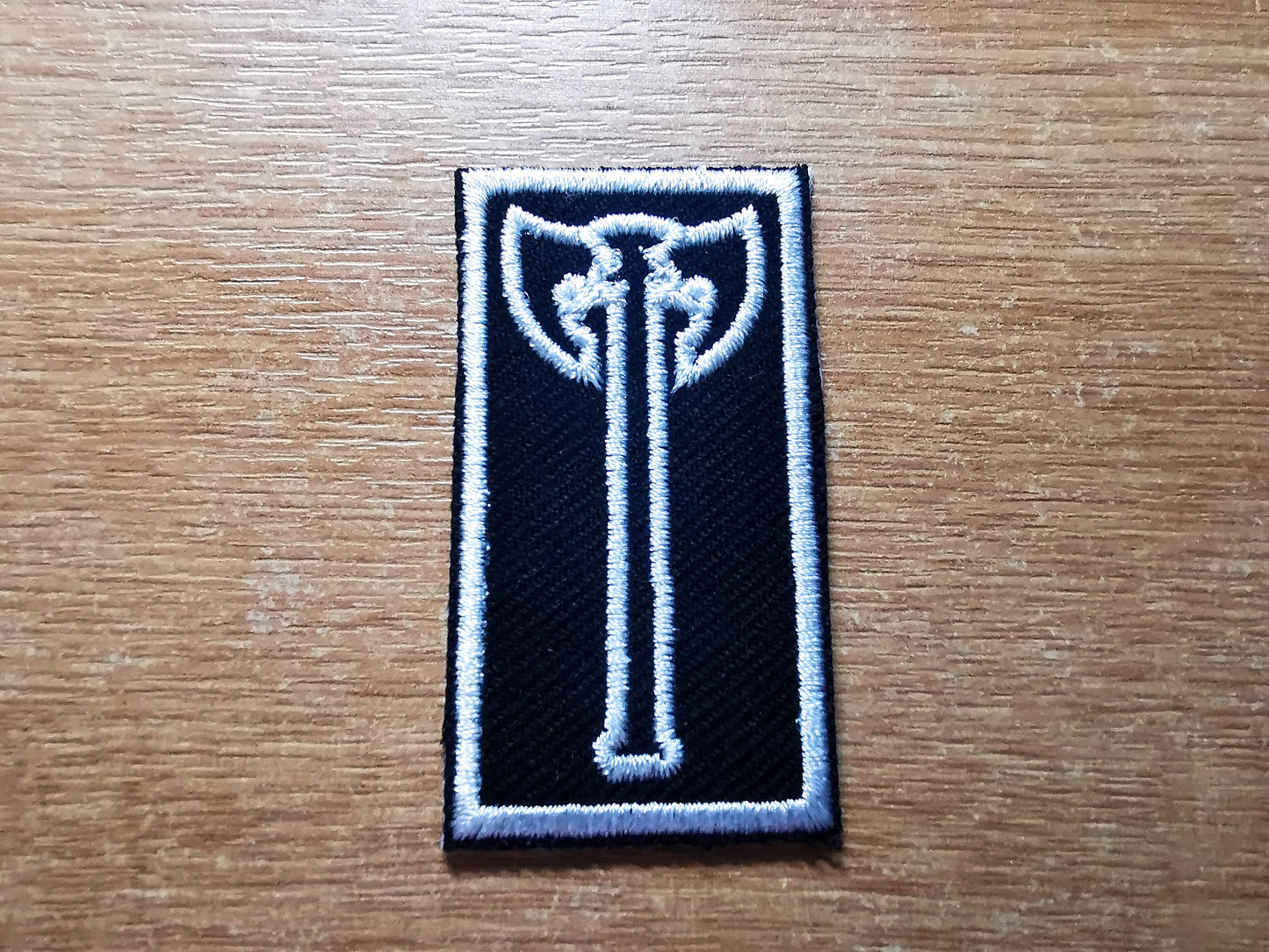 Battle Axe Embroidered Iron On Patch Destiny Fantasy RPG Vikings Medieval Dungeon Gaming