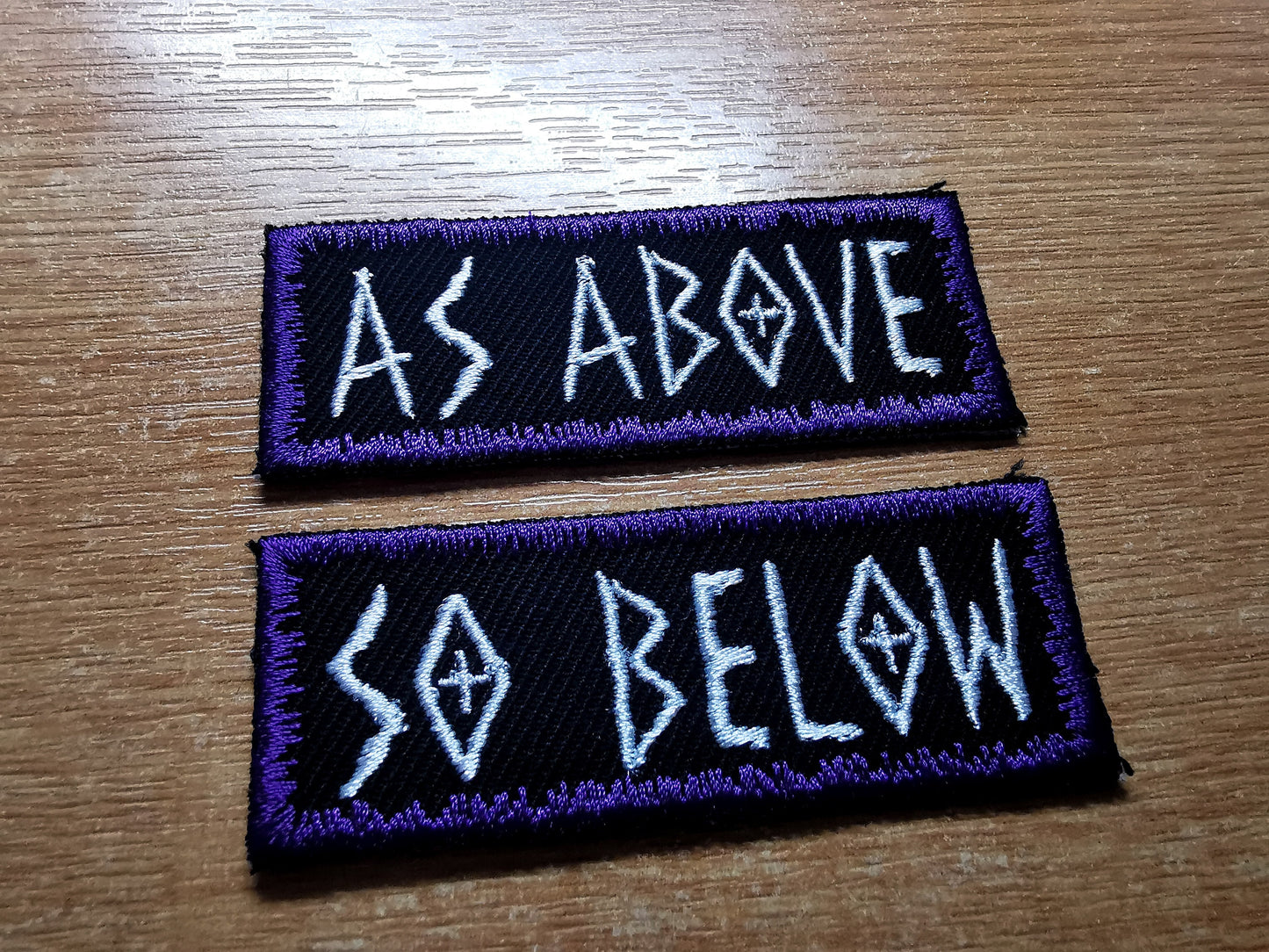 As Above So Below Purple Iron On Embroidered Patch Heavy Metal style patch