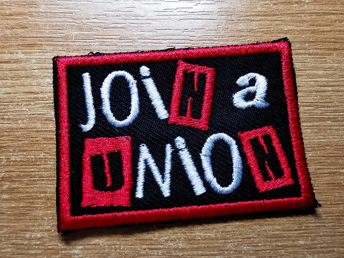 Join a Union Punk Red Embroidered Iron On Patch Politics Workers Labour Great Resignation