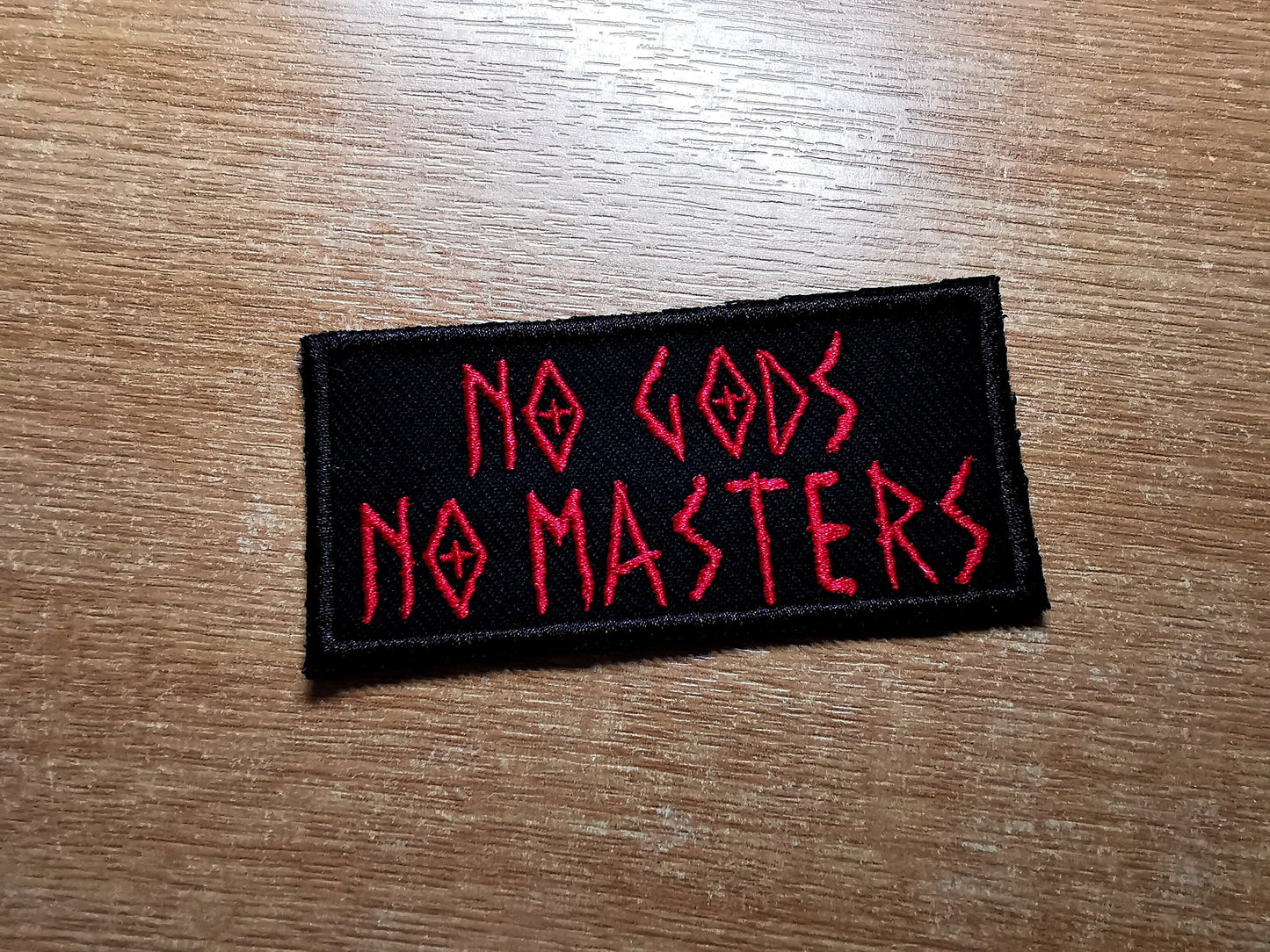 No Gods No Masters Patch Red Embroidered Iron On Patch