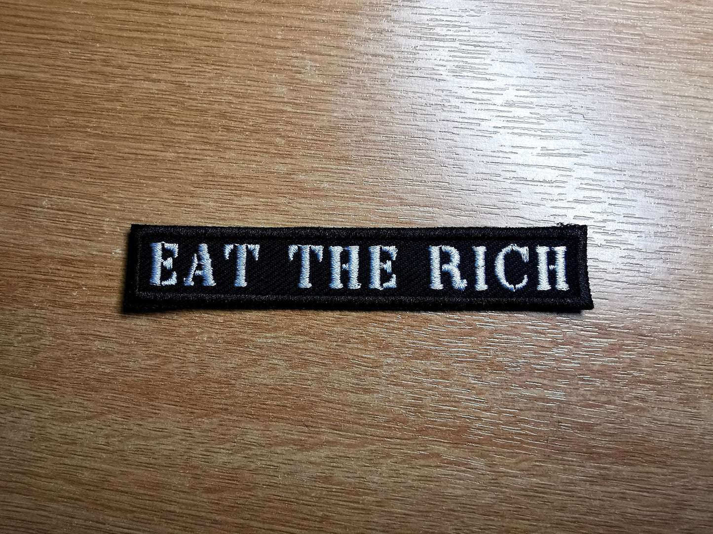 Eat The Rich MINI Embroidered Iron On Patch Politics Punk - Very small!