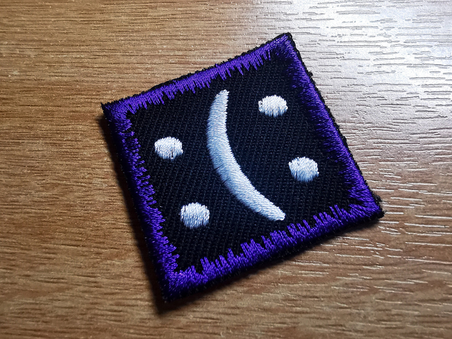 Bipolar Disorder Iron On Embroidered Patch Red Subtle Symbol for Disability and Mental Health Awareness