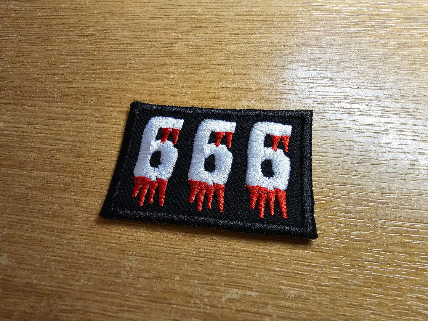 666 Goth Bloody Iron On Embroidered Patch