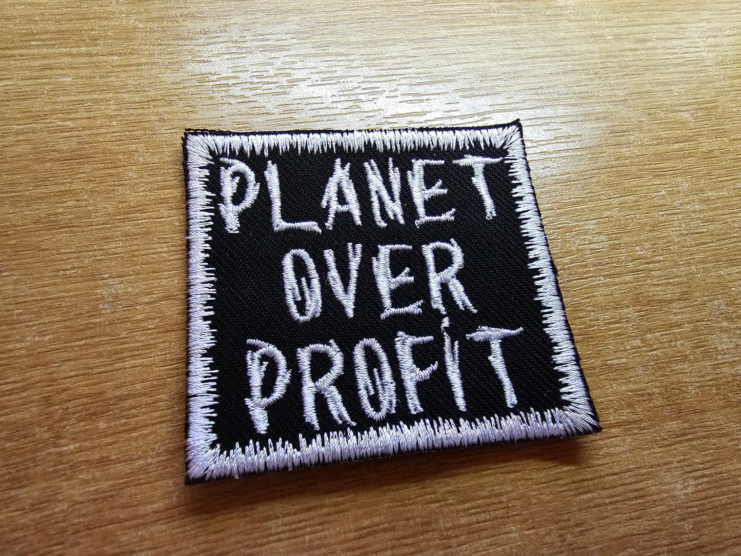 Planet Over Profit Embroidered Patch Climate Crisis Environmental Action