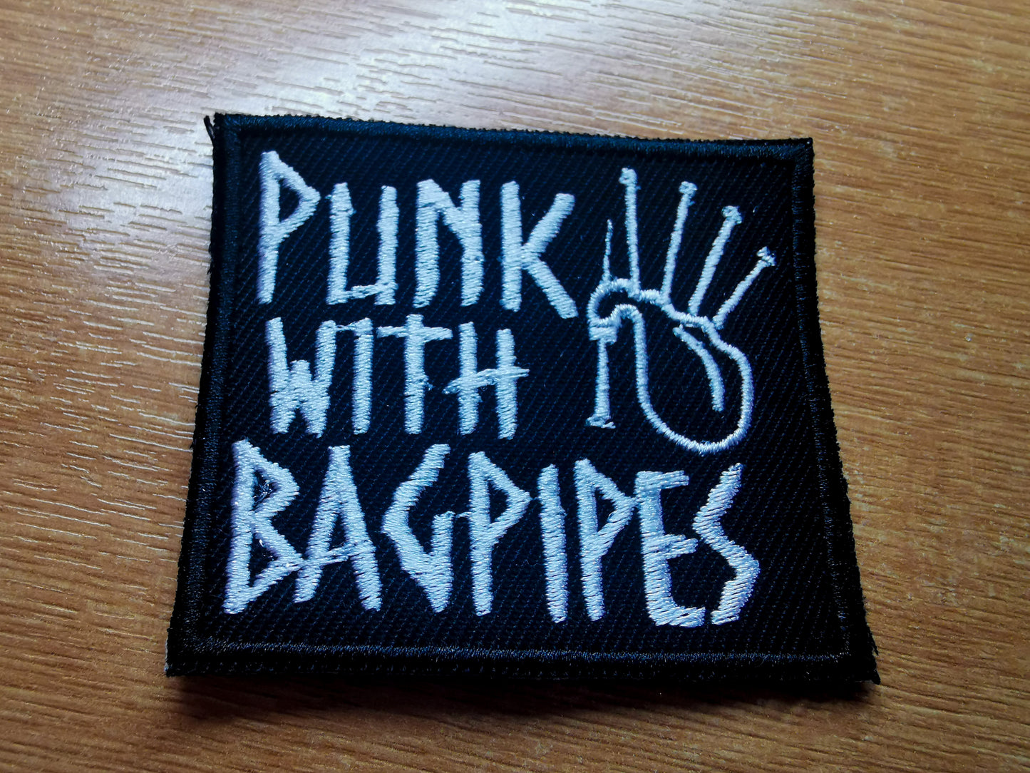 Punk With Bagpipes Embroidered Patch
