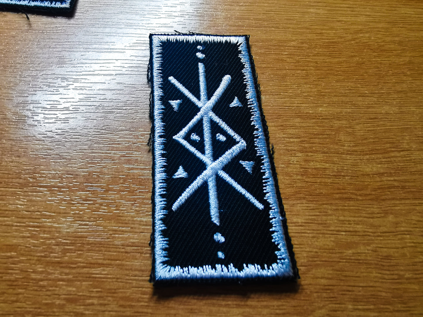 Protection Bindrune Embroidered Patch White Snowy Border