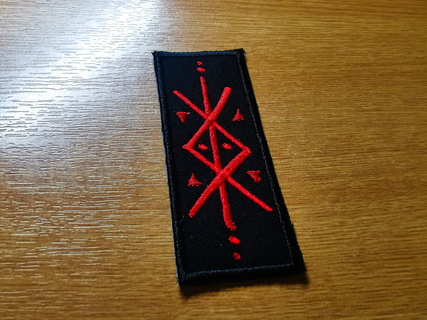 Protection Bindrune Embroidered Patch Red