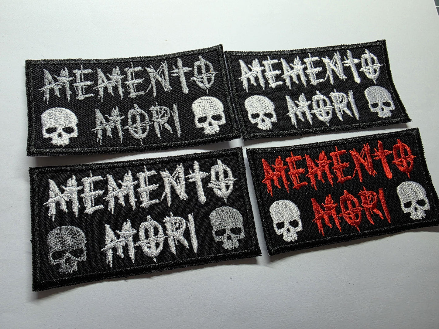 Memento Mori Goth Embroidered Patch with Skulls