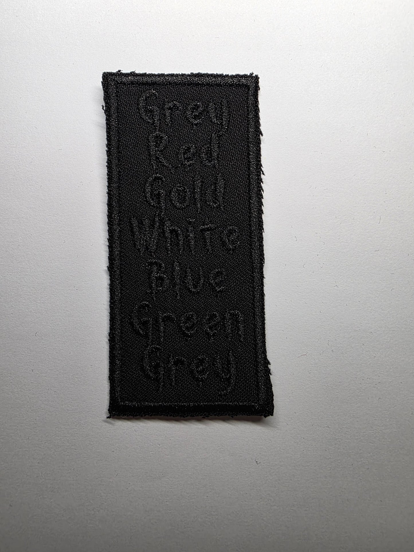 Subtle Disability Pride Embroidered Patches Black Text