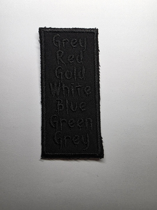 Subtle Disability Pride Embroidered Patches Black Text