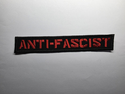 Anti-Fascist Red Stencil Military Anti-Hate Embroidered Patch