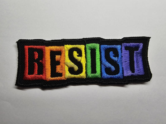 Resist Rainbow Embroidered Patch