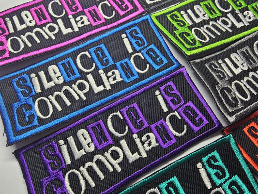 Silence is Compliance Embroidered Patch Punk Style