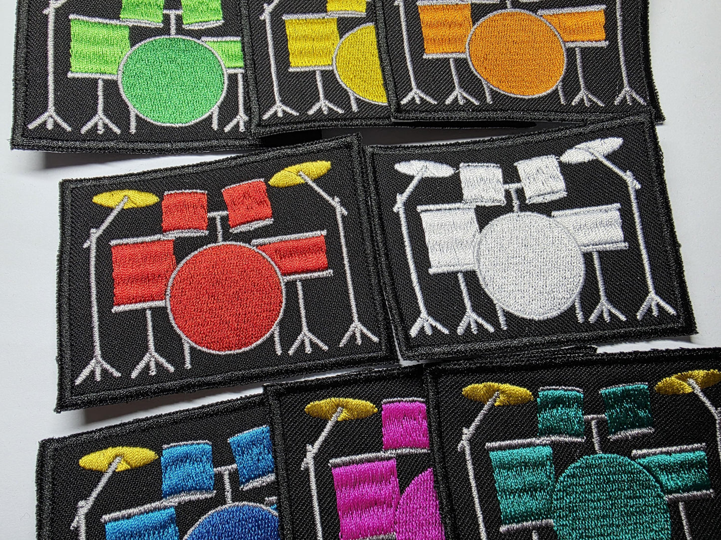 Drum Kits Embroidered Patch Live Music Fans For Drummer Metalheads and Punks