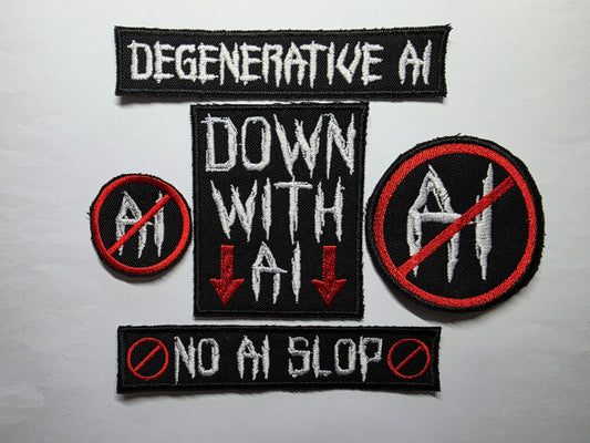 Down With AI Embroidered Patch