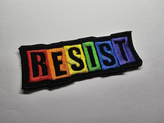 Resist Rainbow Embroidered Patch