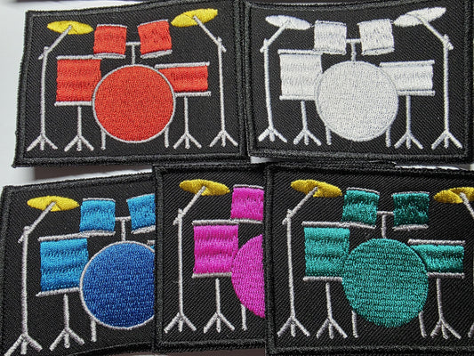Drum Kits Embroidered Patch Live Music Fans For Drummer Metalheads and Punks