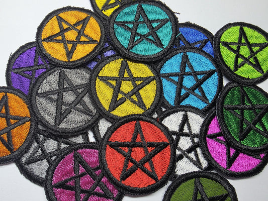 Mini Pentagrams Iron On Embroidered Patch