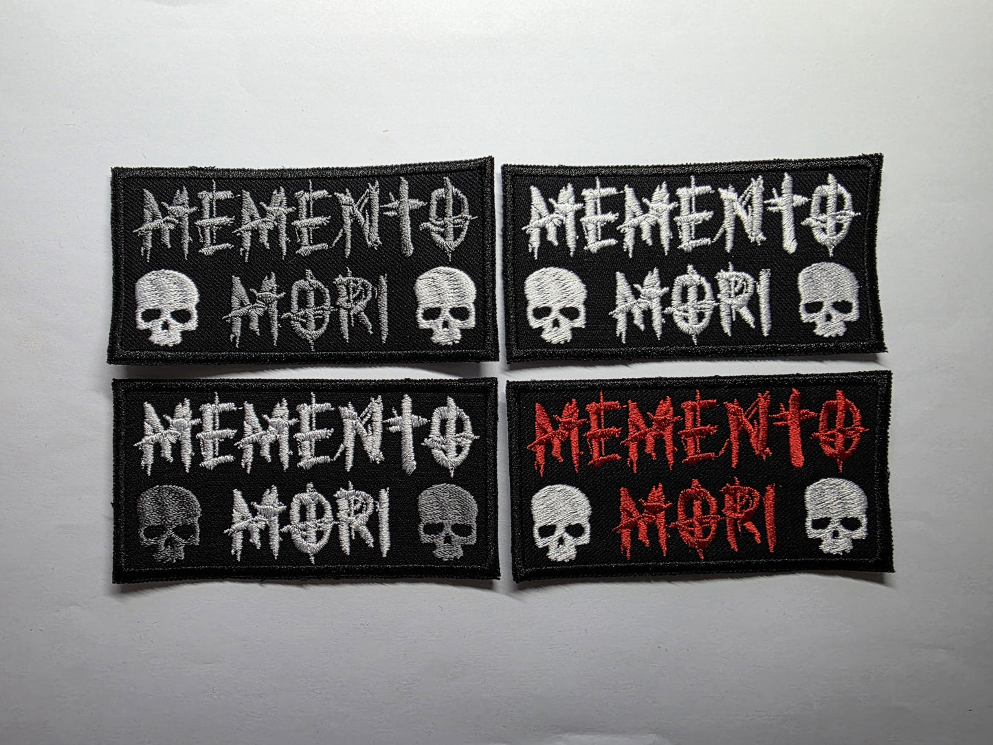 Memento Mori Goth Embroidered Patch with Skulls