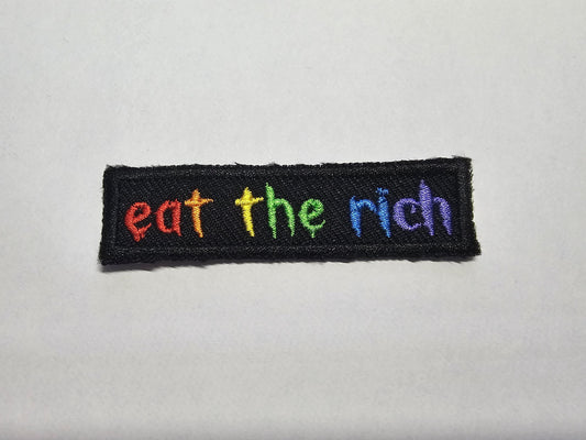 Eat The Rich MINI Embroidered Rainbow Patch