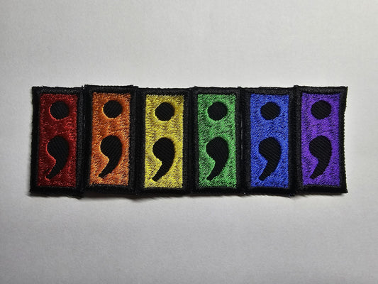 Semi Colon Patch TINY Colourful Gap Filler Mental Health Patches