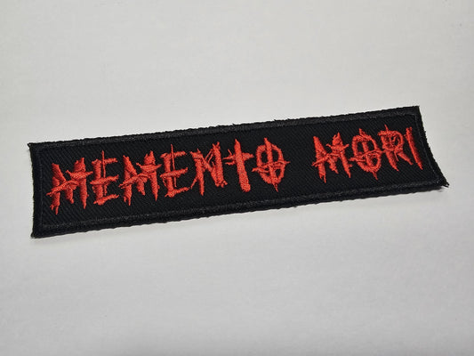 Memento Mori Embroidered Patch Red