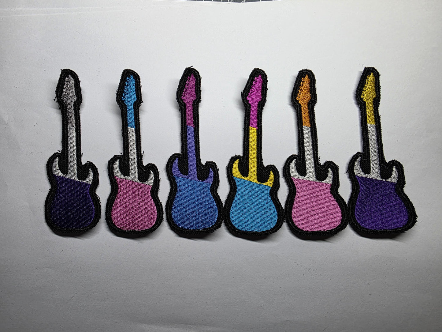 Guitar Pride Flags Rocker Metalhead Subtle LGBTQ+ Embroidered Patch