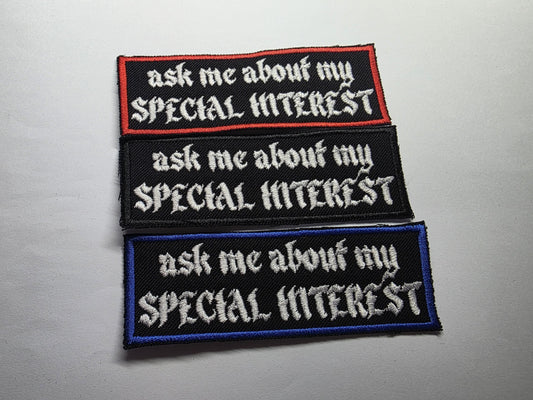 Special Interest Autism Iron On Embroidered Patch Neurodiverse ND