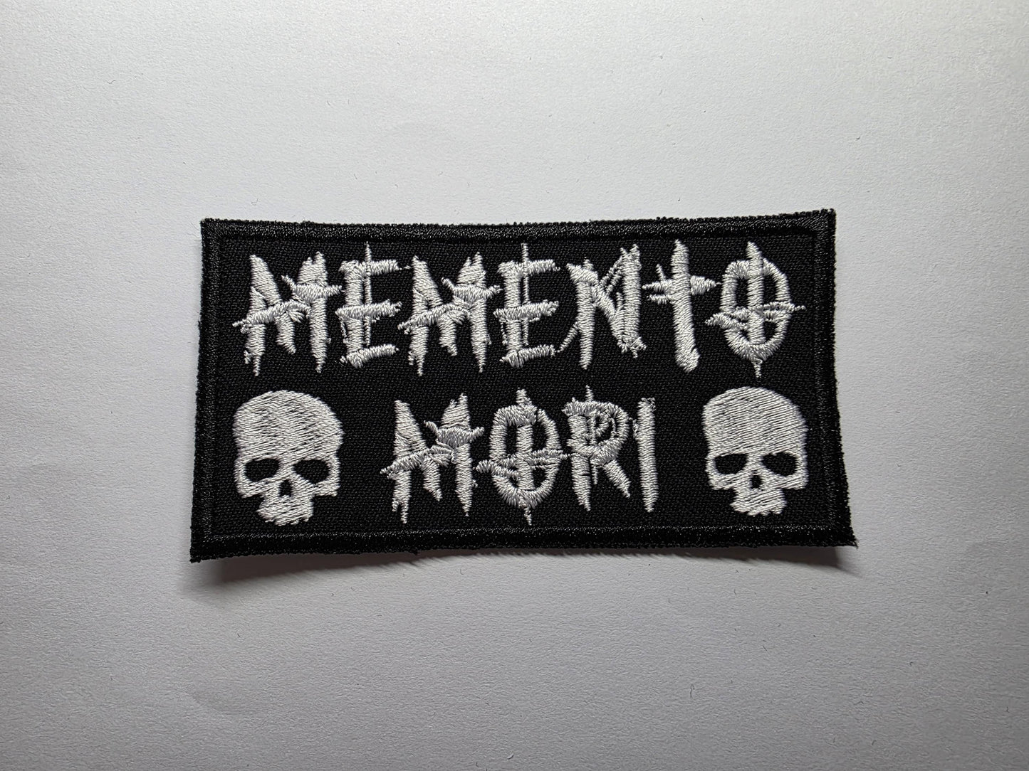 Memento Mori Goth Embroidered Patch with Skulls
