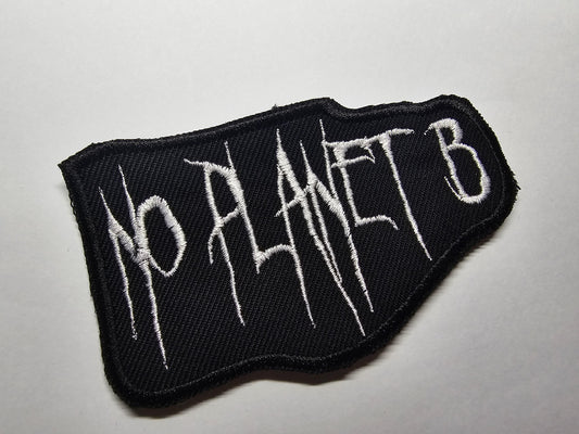 There is No Planet B Black Metal Embroidered Patch