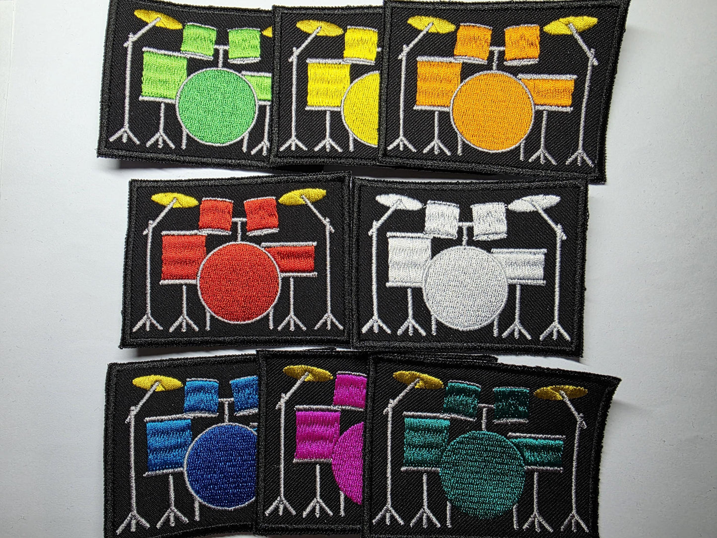 Drum Kits Embroidered Patch Live Music Fans For Drummer Metalheads and Punks