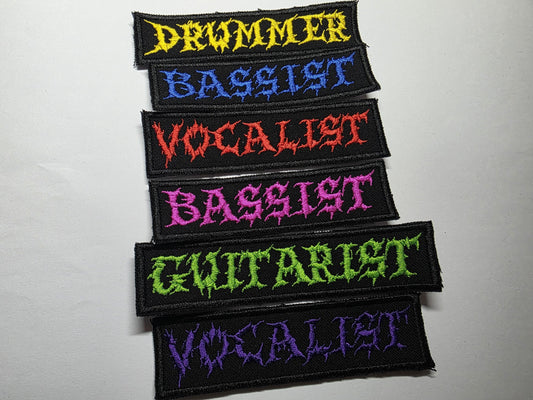 Band Member Patches Roles Embroidered Death Metal Style
