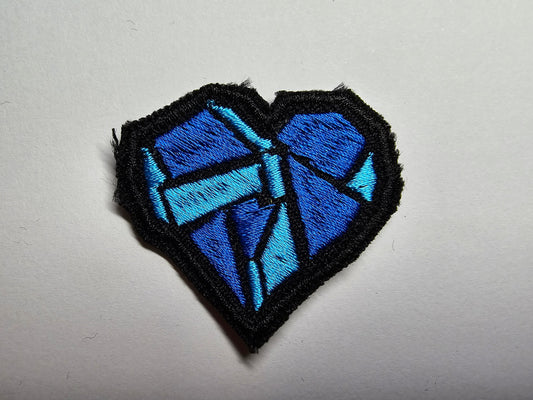 Colourful Hearts Small Embroidered Patch Rave Retro Cube Style