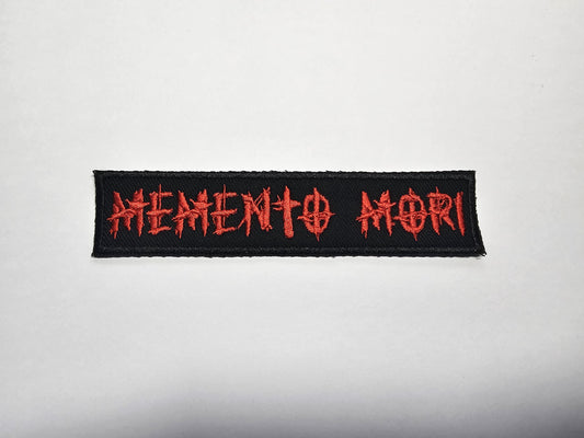 Memento Mori Embroidered Patch Red
