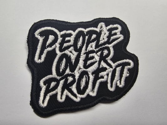 People Over Profit Embroidered Patch Liberal Politics Left-wing