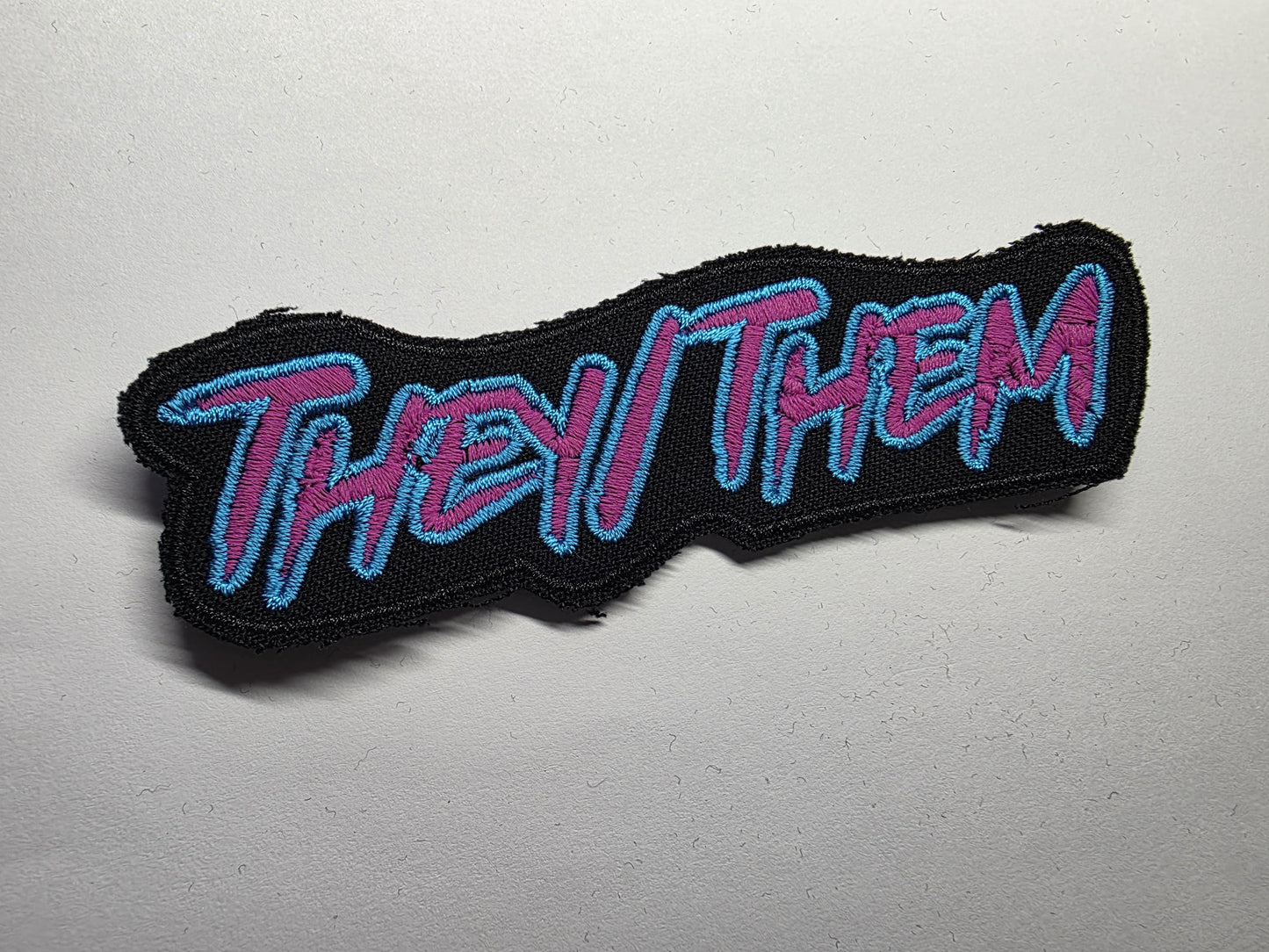 Punk Pronoun Patches Embroidered Cyber Neon