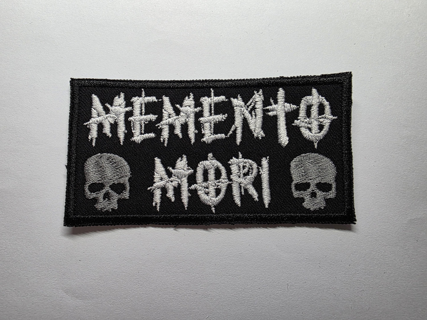 Memento Mori Goth Embroidered Patch with Skulls