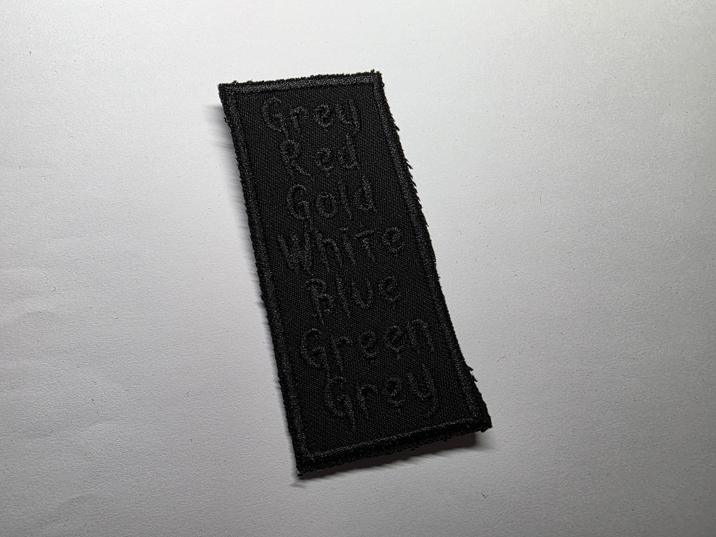 Subtle Disability Pride Embroidered Patches Black Text